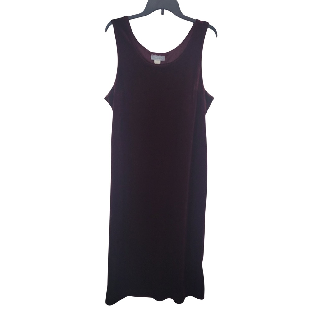 Kelly Stevens Size Large Maxi Dress Womens Burgundy Velvet Tie Back Sleeveless